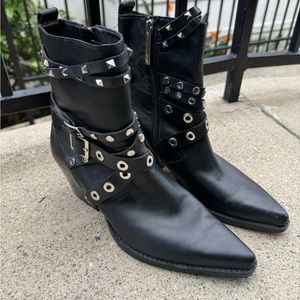 Zara black studded boots. Size 40